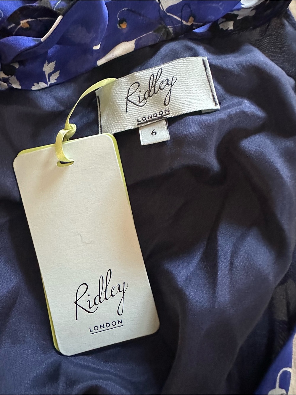 Ridley 100% Silk Blue Floral Halter Maxi Dress - Picture 6 of 7